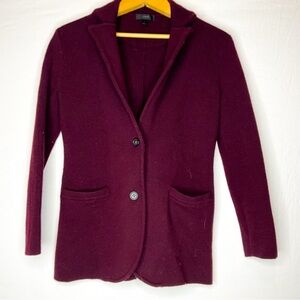 J. Crew Merino Wool Women's Burgundy Blazer